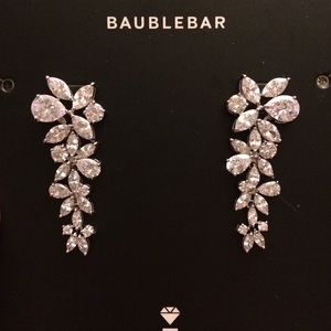 NWT BaubleBar CZ Floral Drop Earrings
